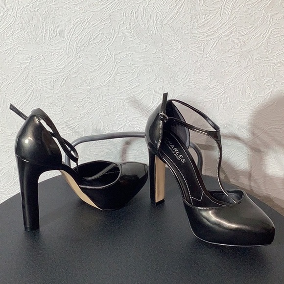 Charles David NEW - Sz 7.5 - cute block heels with plateau - black brown color - Picture 3 of 6